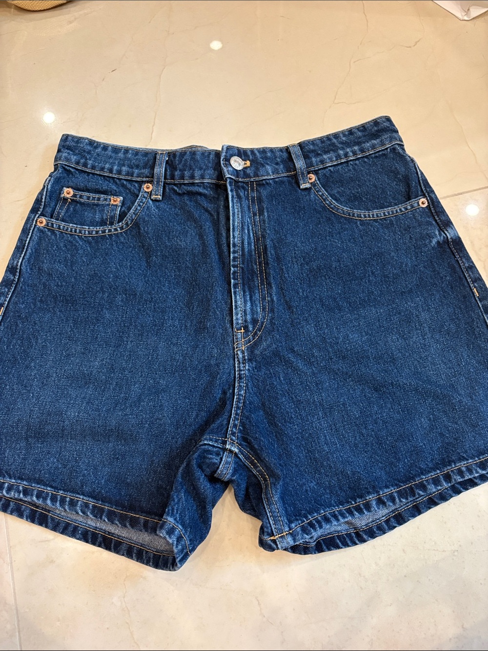 Zara Dark Blue Denim Jean Shorts